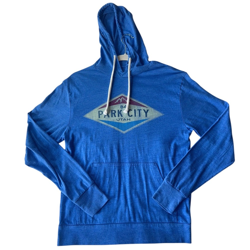Blue Park City Utah Graphic Hoodie Long Sleeve‎ Hooded Sweatshirt